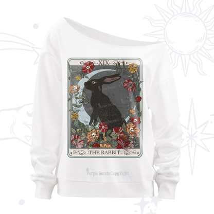 Purplehecate The Rabbit Tarot Off The Shoulder Sweatshirt