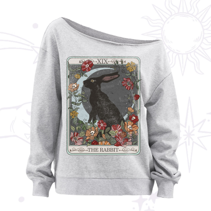 Purplehecate The Rabbit Tarot Off The Shoulder Sweatshirt