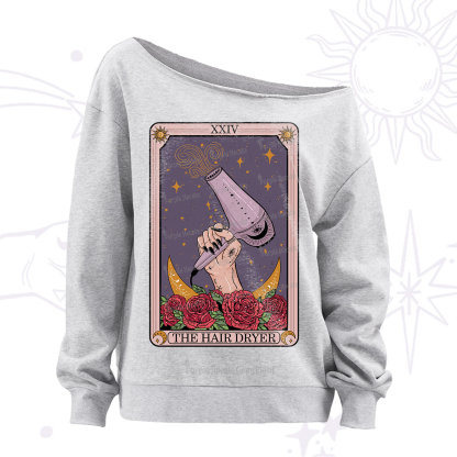 Purplehecate The Hair Dryer Tarot Off The Shoulder Sweatshirt