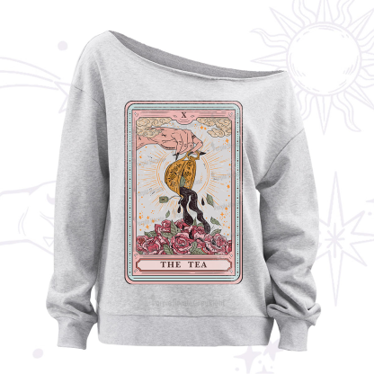 [Copy]Purplehecate The Lovers Tarot Card Off The Shoulder Sweatshirt