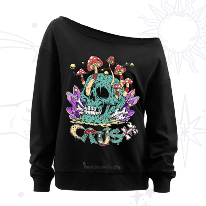 Purplehecate Magic Skeleton Off The Shoulder Sweatshirt