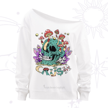 Purplehecate Magic Skeleton Off The Shoulder Sweatshirt