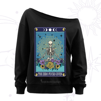 Purplehecate The Zero Fucks Given Off The Shoulder Sweatshirt