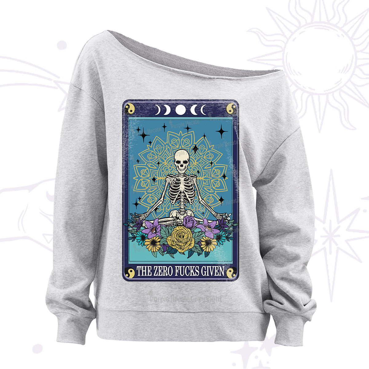 Purplehecate The Zero Fucks Given Off The Shoulder Sweatshirt