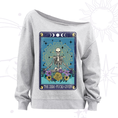 Purplehecate The Zero Fucks Given Off The Shoulder Sweatshirt