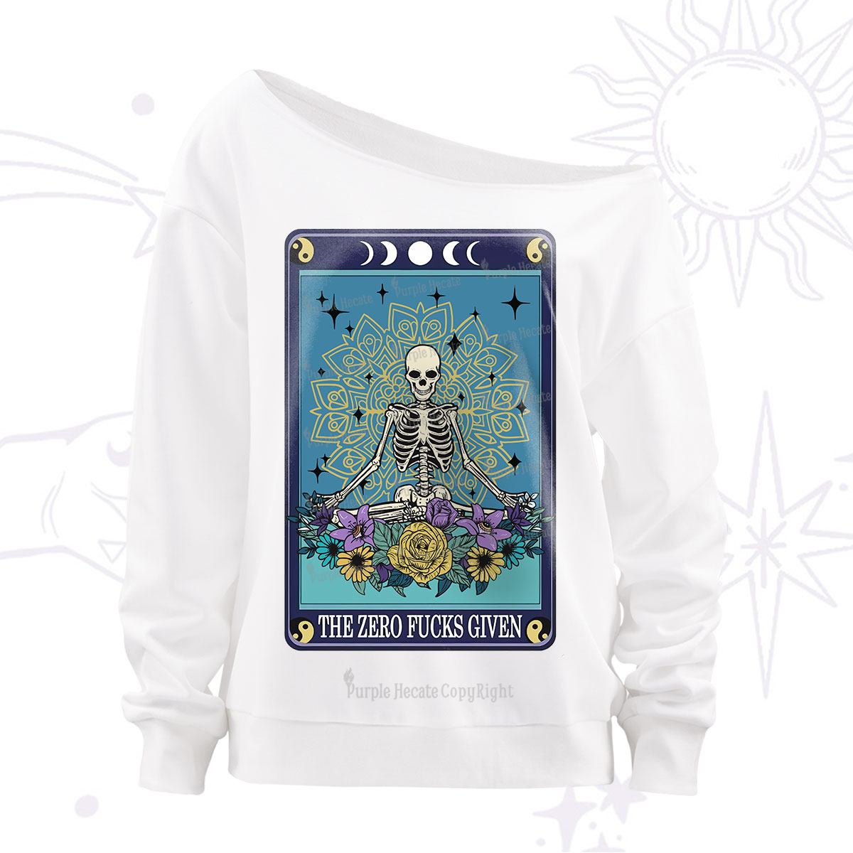 Purplehecate The Zero Fucks Given Off The Shoulder Sweatshirt