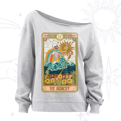 Purplehecate The Audacity Tarot Card Off The Shoulder Sweatshirt