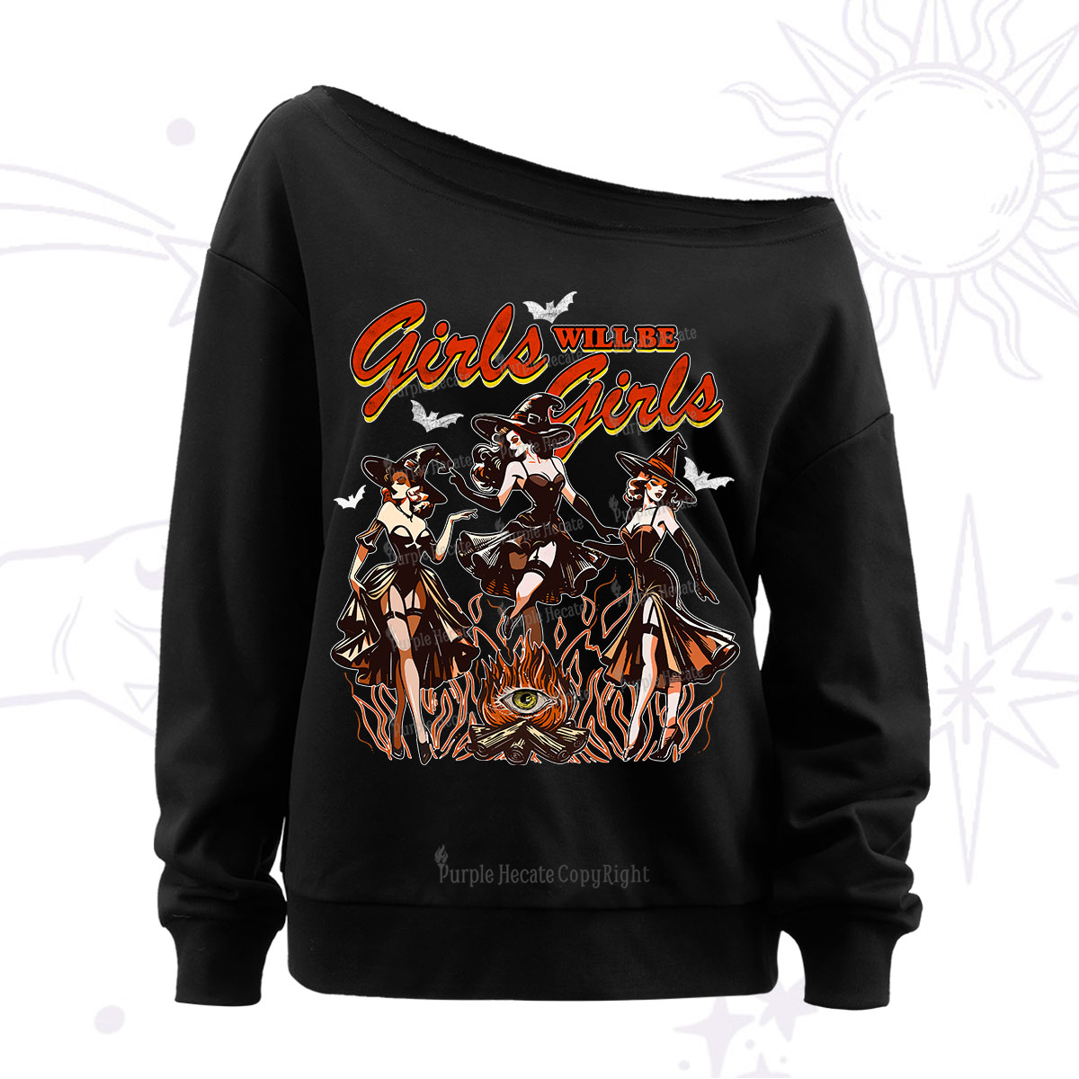 Purplehecate Girls Will Be Girls Off The Shoulder Sweatshirt