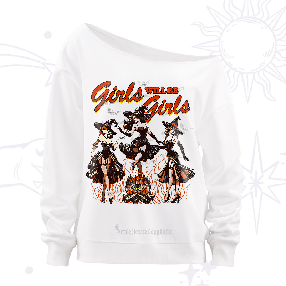 Purplehecate Girls Will Be Girls Off The Shoulder Sweatshirt