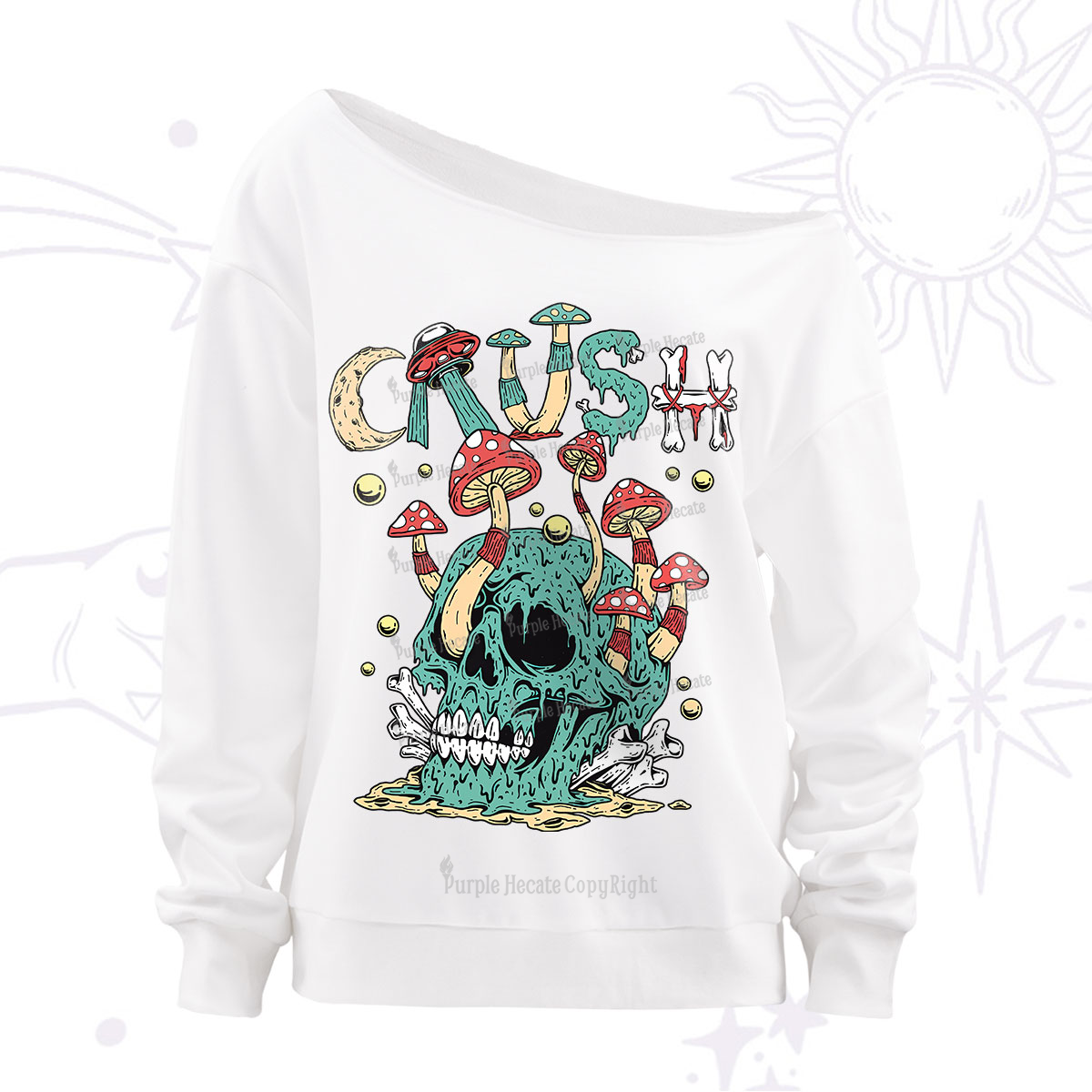 Purplehecate Crush Off The Shoulder Sweatshirt