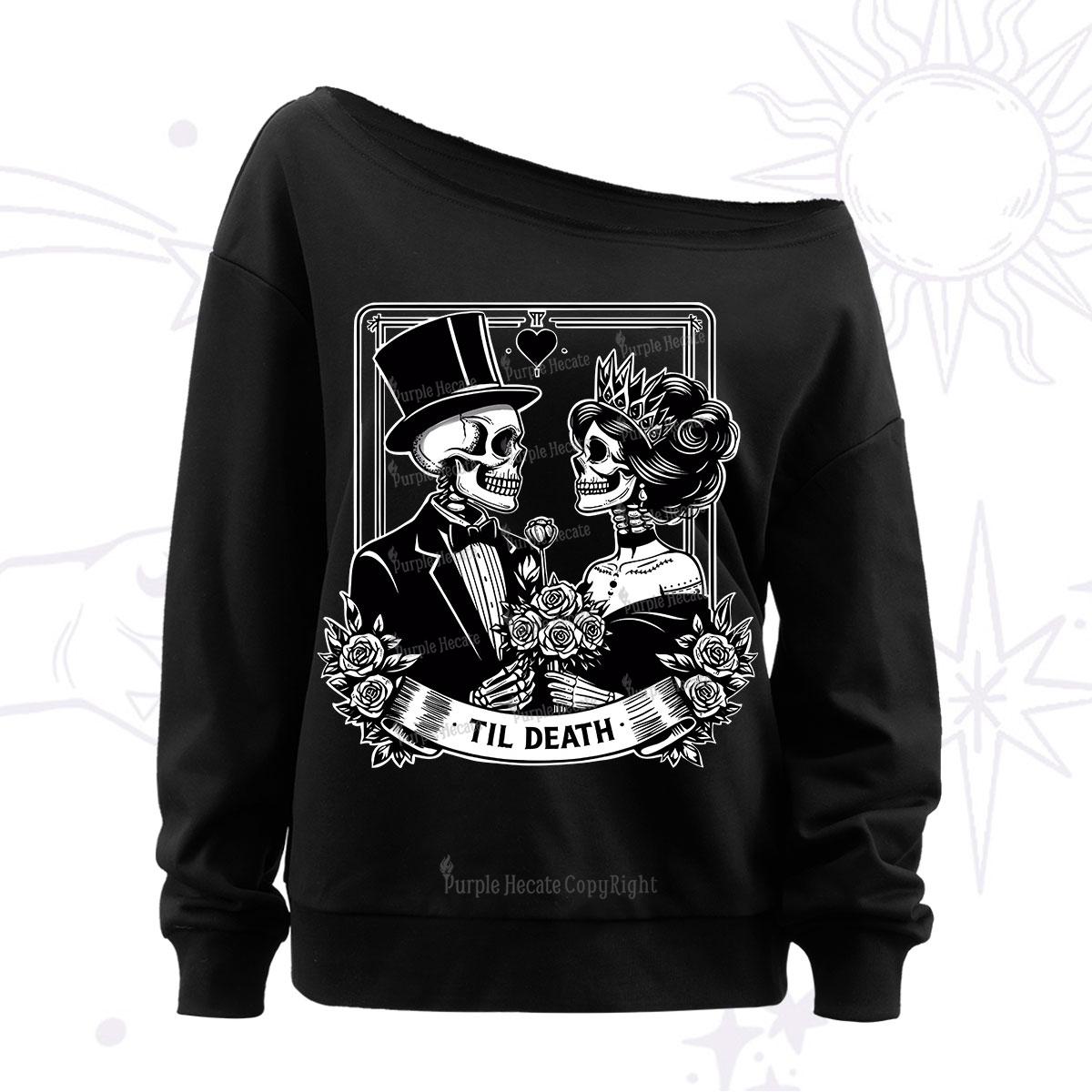 Purplehecate Til Death Off The Shoulder Sweatshirt