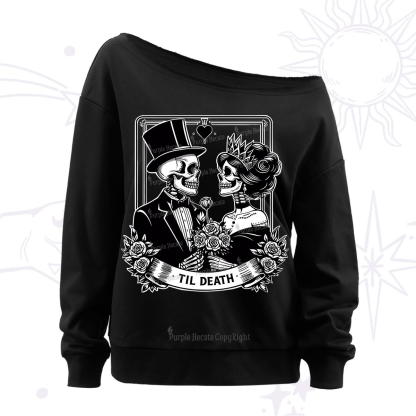 Purplehecate Til Death Off The Shoulder Sweatshirt