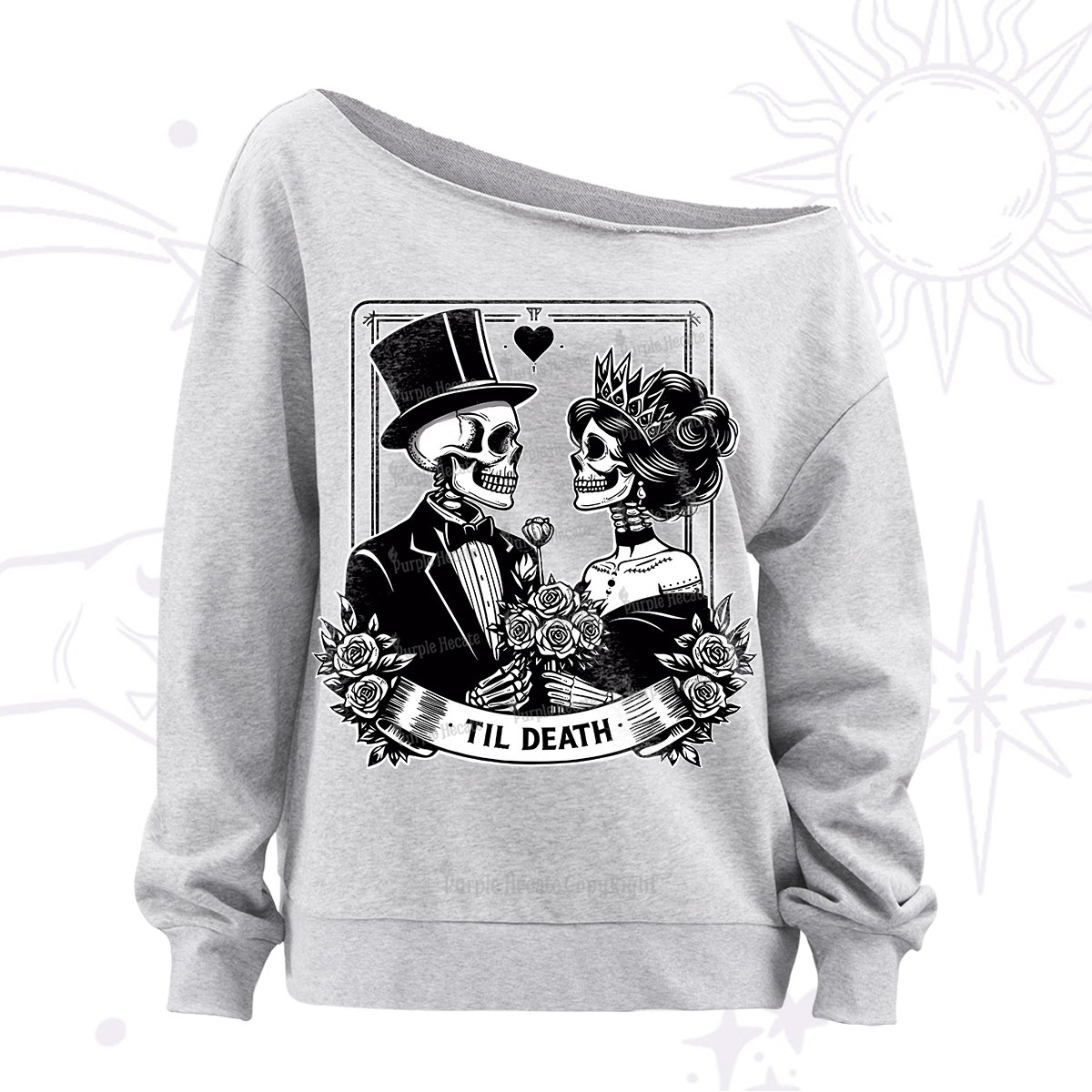 Purplehecate Til Death Off The Shoulder Sweatshirt