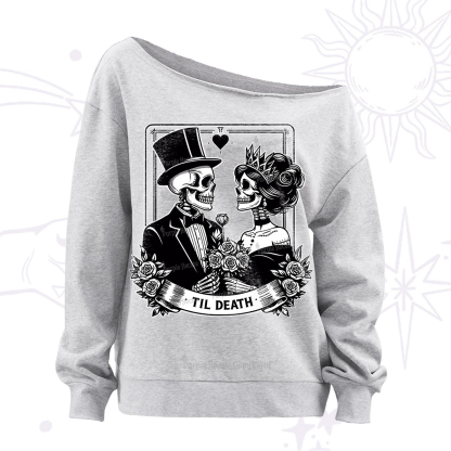 Purplehecate Til Death Off The Shoulder Sweatshirt