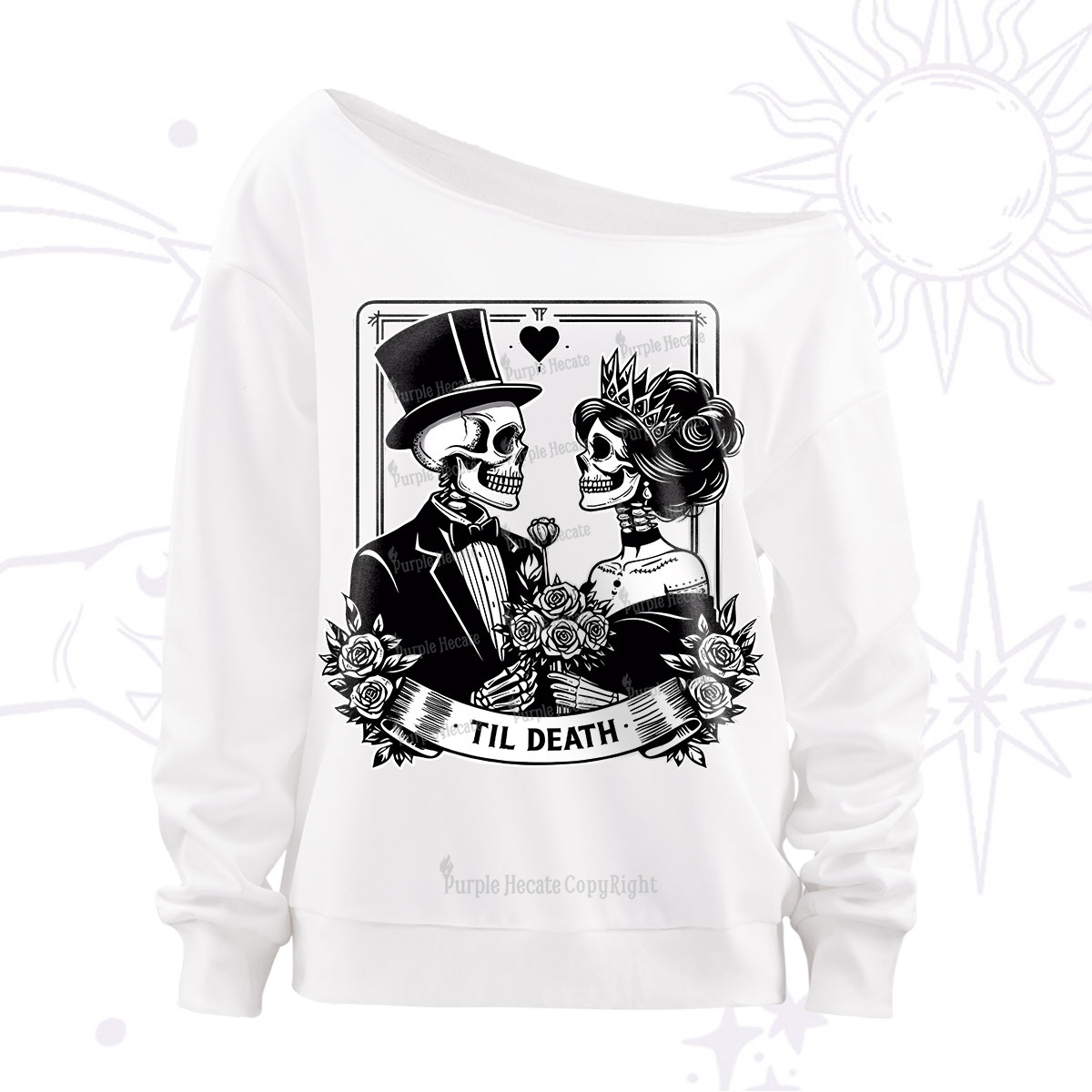 Purplehecate Til Death Off The Shoulder Sweatshirt