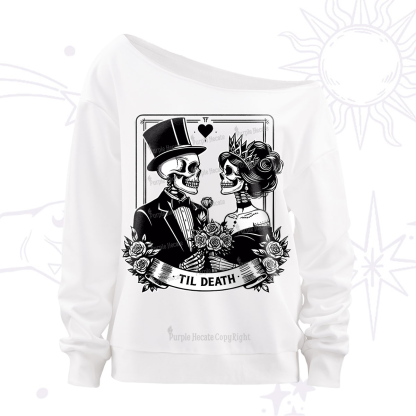 Purplehecate Til Death Off The Shoulder Sweatshirt