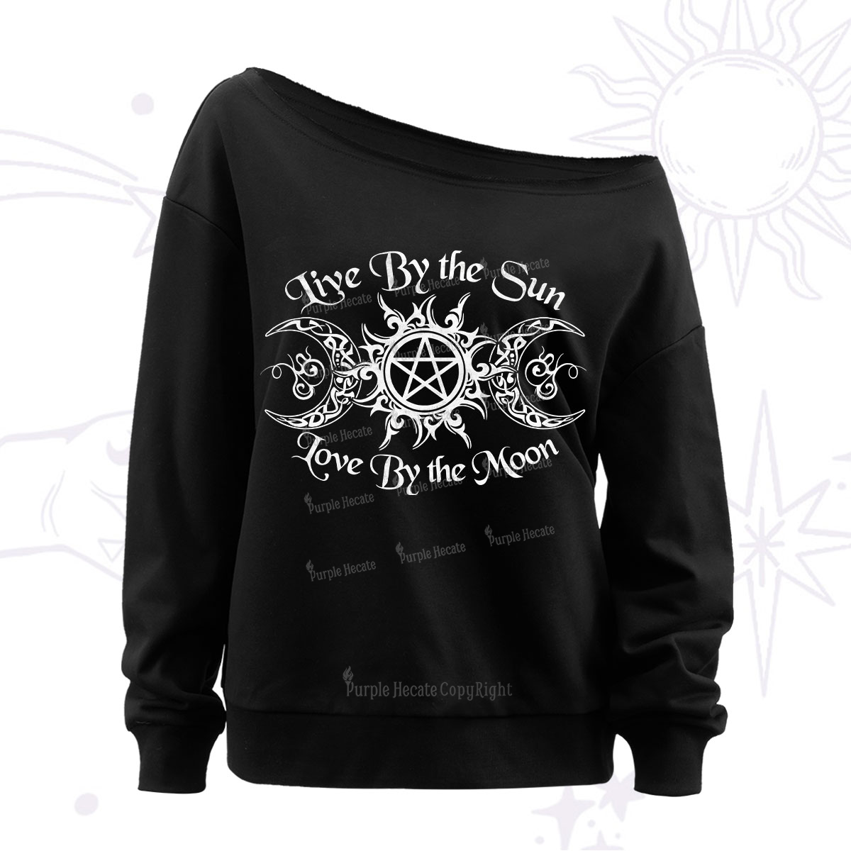 Purplehecate Hecate's Lunar Blessing Off The Shoulder Sweatshirt