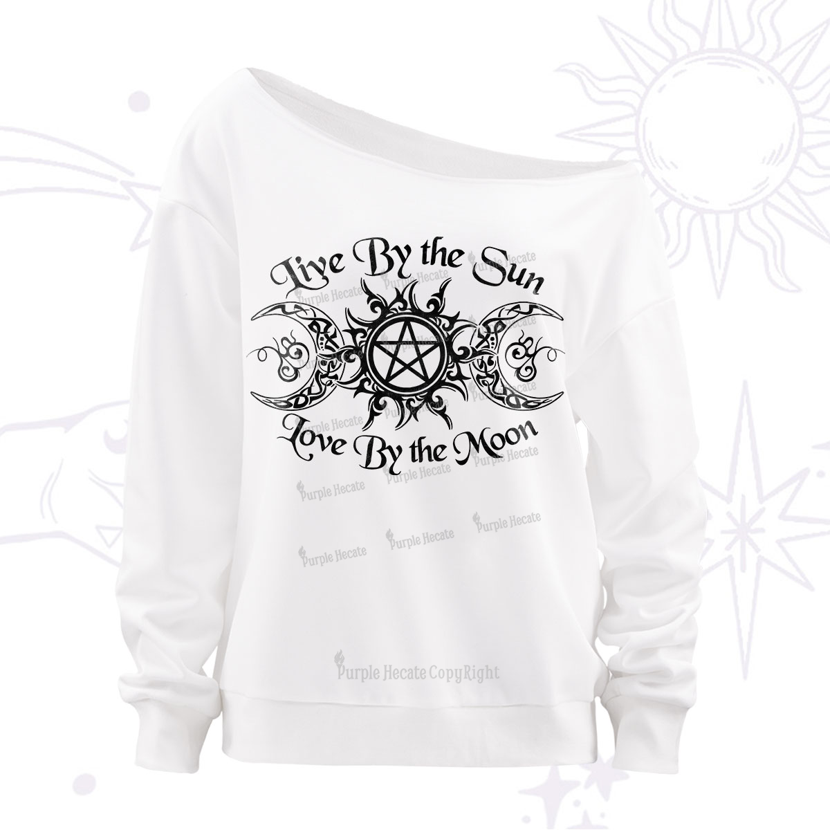 Purplehecate Hecate's Lunar Blessing Off The Shoulder Sweatshirt