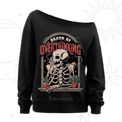 Purplehecate Death By Overthinking Off The Shoulder Sweatshirt