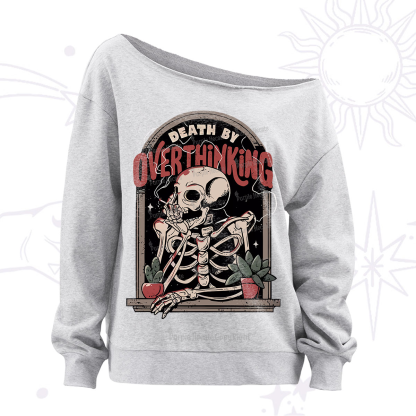 Purplehecate Death By Overthinking Off The Shoulder Sweatshirt