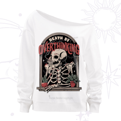 Purplehecate Death By Overthinking Off The Shoulder Sweatshirt