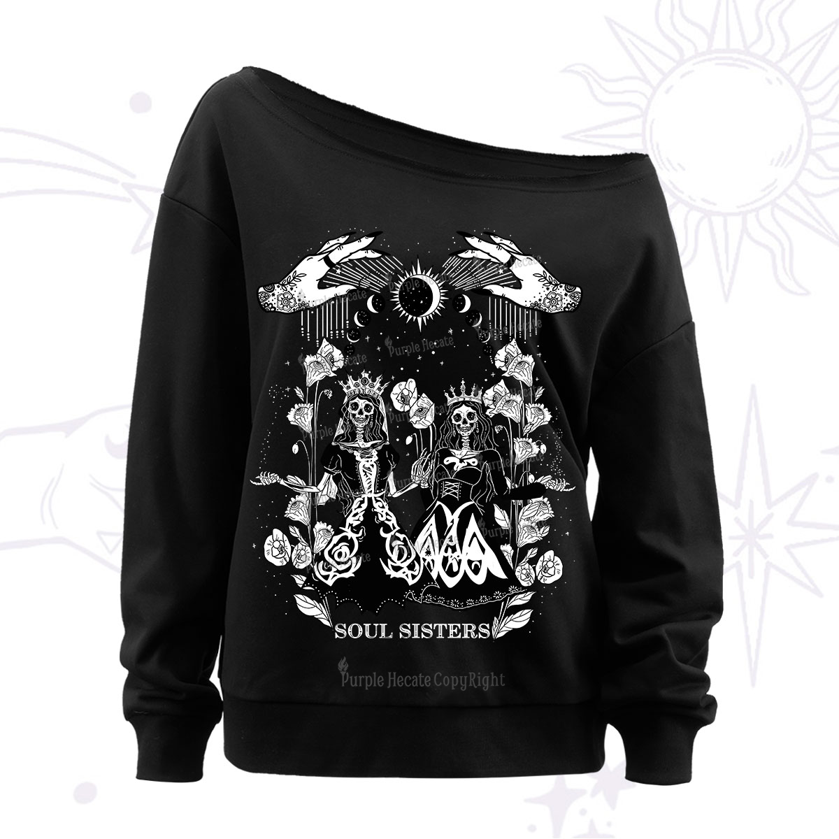 Purplehecate Soul Sister Off The Shoulder Sweatshirt