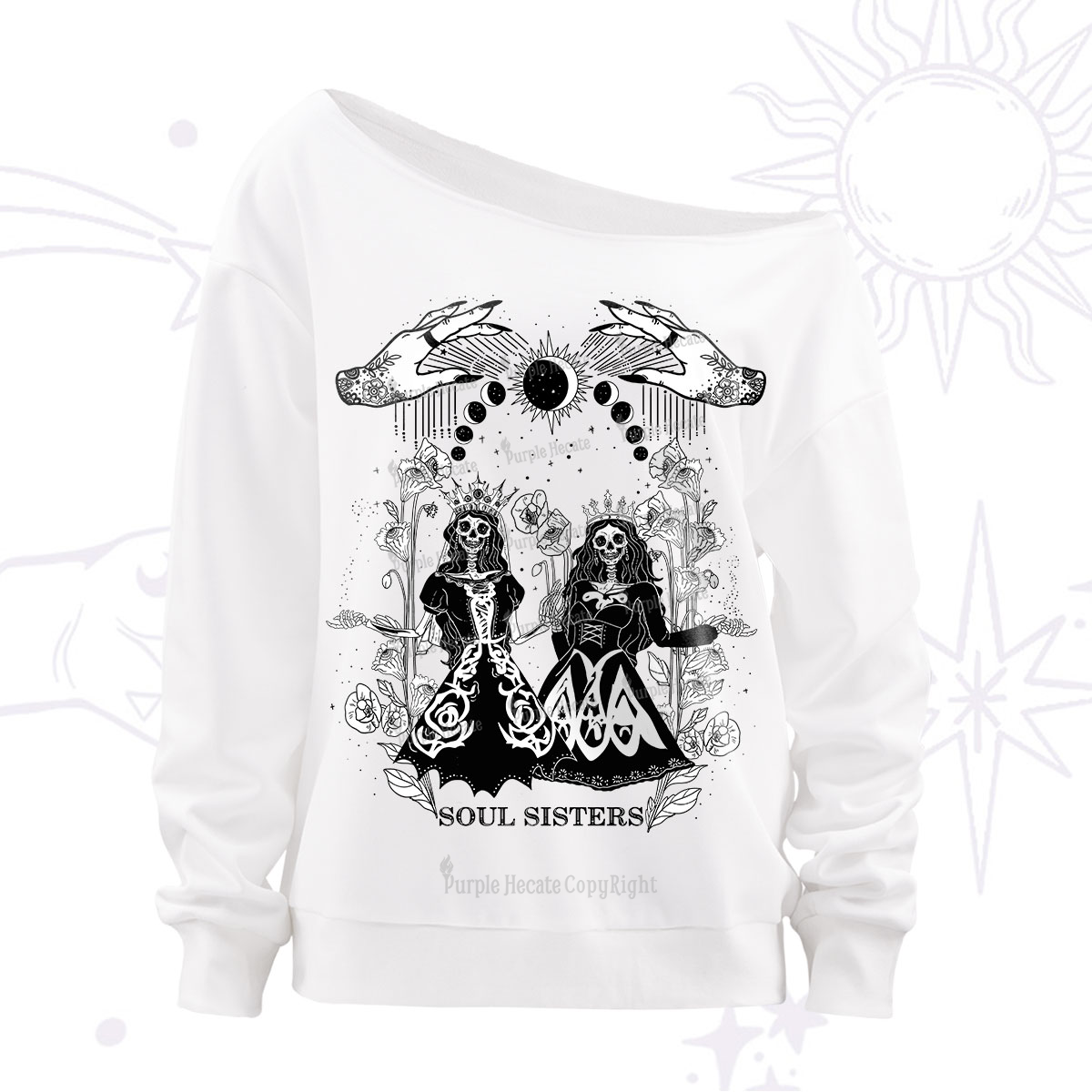 Purplehecate Soul Sister Off The Shoulder Sweatshirt