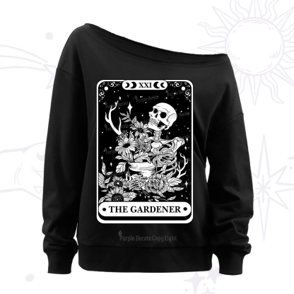 Purplehecate The Gardener Tarot Off The Shoulder Sweatshirt