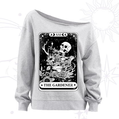 Purplehecate The Gardener Tarot Off The Shoulder Sweatshirt