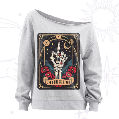 Purplehecate The Zero Fucks Given Off The Shoulder Sweatshirt