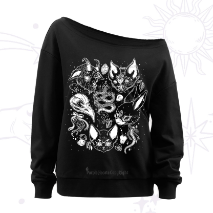 Purplehecate Familiar Spirits Off The Shoulder Sweatshirt