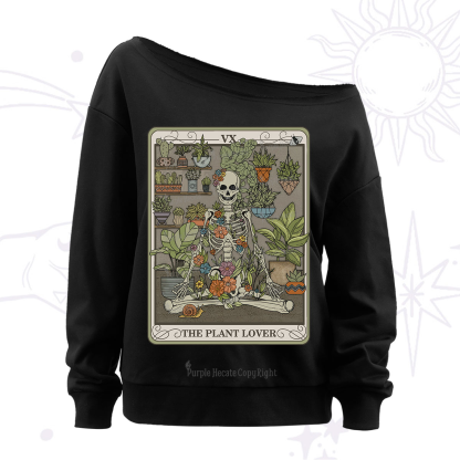 Purplehecate The Plant Lover Tarot Off The Shoulder Sweatshirt