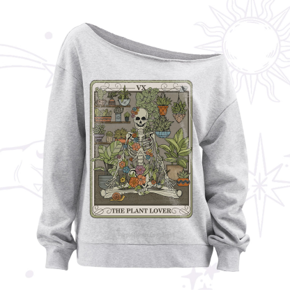 Purplehecate The Plant Lover Tarot Off The Shoulder Sweatshirt