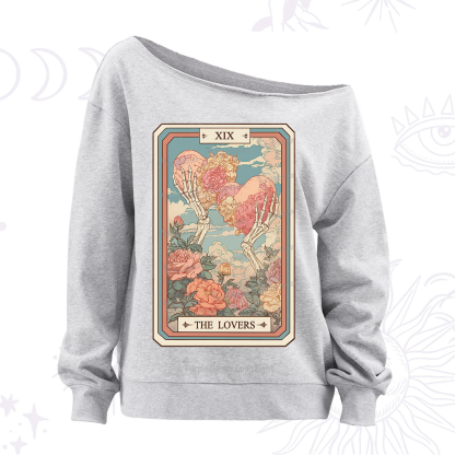 Purplehecate The Lovers Undying Heart Tarot Off The Shoulder Sweatshirt