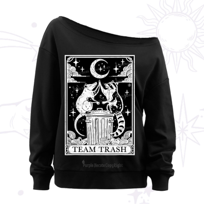 Purplehecate The Team Trash Tarot Off The Shoulder Sweatshirt