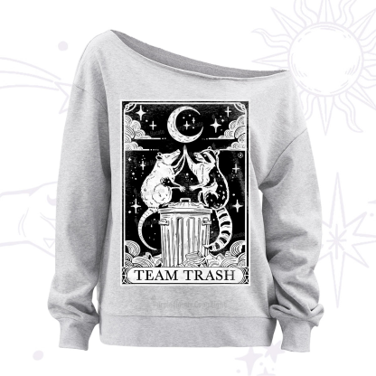 Purplehecate The Team Trash Tarot Off The Shoulder Sweatshirt