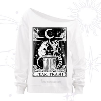 Purplehecate The Team Trash Tarot Off The Shoulder Sweatshirt