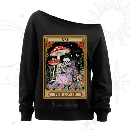 Purplehecate The Vintage Lover Tarot Off The Shoulder Sweatshirt