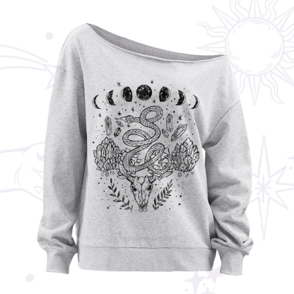 Purplehecate Crystals Witchy Off The Shoulder Sweatshirt
