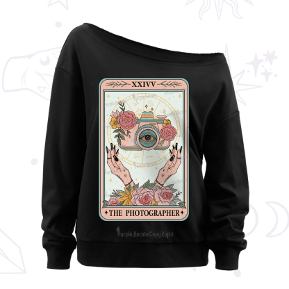Purplehecate The Photographter Tarot Off The Shoulder Sweatshirt