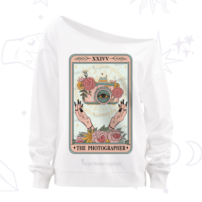 Purplehecate The Photographter Tarot Off The Shoulder Sweatshirt