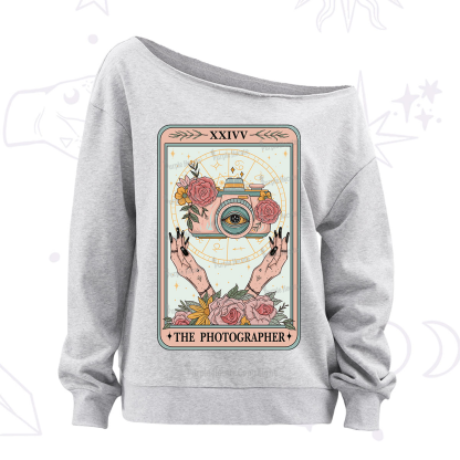 Purplehecate The Photographter Tarot Off The Shoulder Sweatshirt
