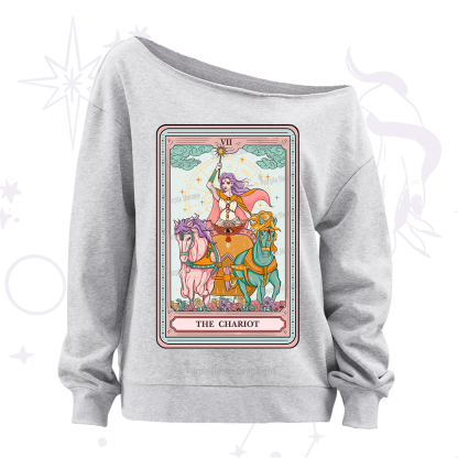 Purplehecate The Chariot Tarot Off The Shoulder Sweatshirt