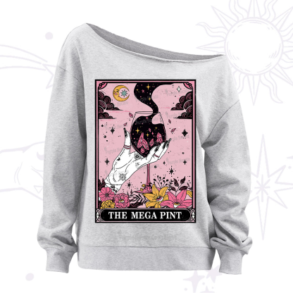 Purplehecate The Mega Pint Tarot Card Off The Shoulder Sweatshirt