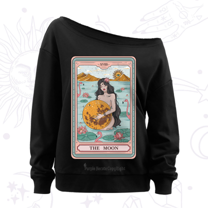 Purplehecate The Moon Goddess Tarot Off The Shoulder Sweatshirt