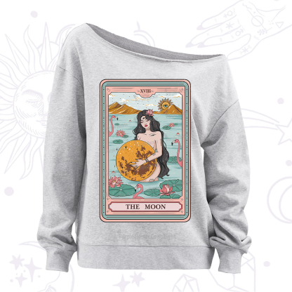 Purplehecate The Moon Goddess Tarot Off The Shoulder Sweatshirt