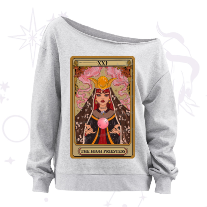 Purplehecate The High Priestess Prophecy Tarot Off The Shoulder Sweatshirt