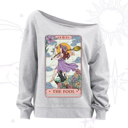 Purplehecate The Witchling Fool Tarot Off The Shoulder Sweatshirt