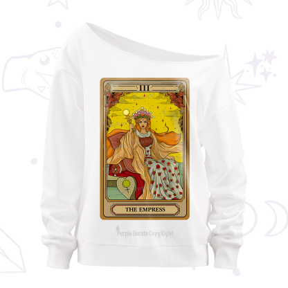 Purplehecate The Empress Tarot Off The Shoulder Sweatshirt