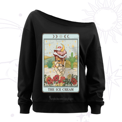 Purplehecate The Ice Cream Tarot Off The Shoulder Sweatshirt
